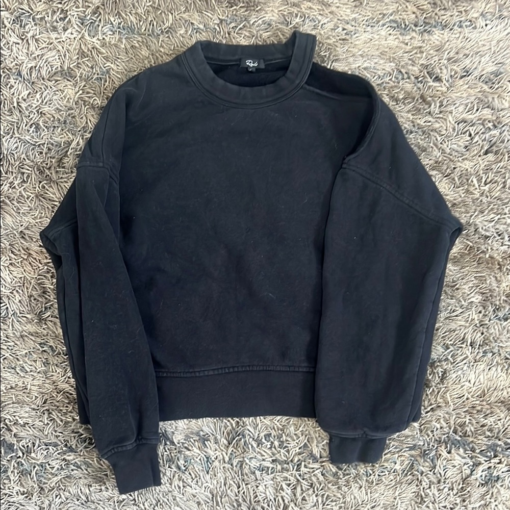 Rails: Womens Black Crewneck Sweater